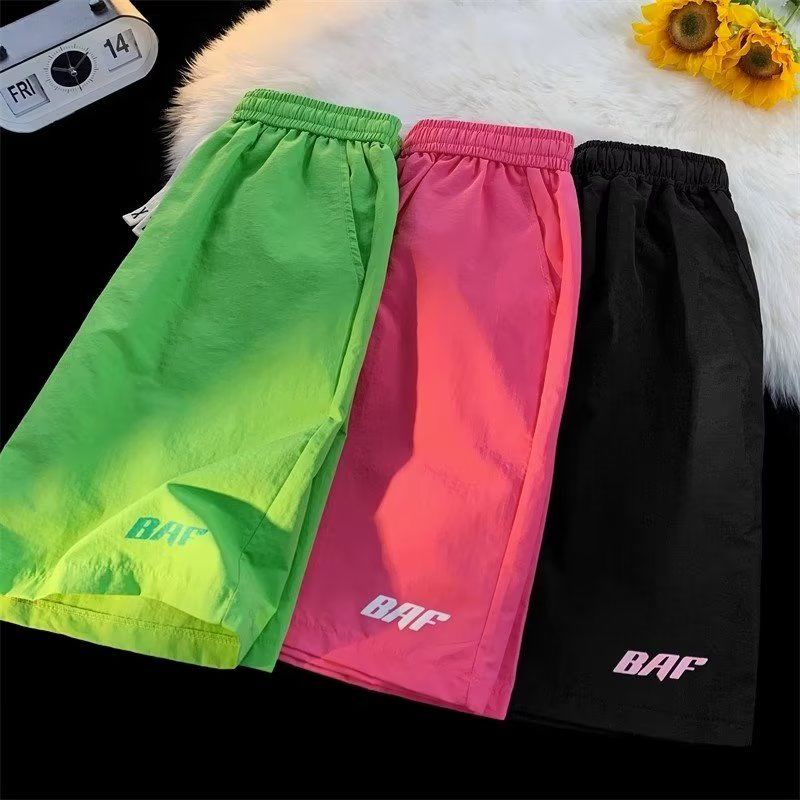 Dopamine Hồng Nhanh Khô Quần Short Nữ Mùa Hè Mới Quần Mỏng Rời Thể Thao Thường Ngày Capris