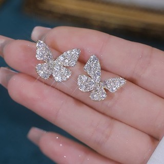Bông Tai Hình Bướm Đính Đá Lấp Lánh Sang Trọng