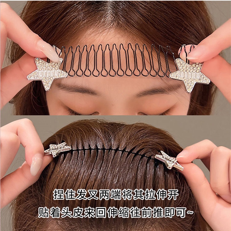 Xước kẹp tóc con hình ngôi sao đính đá cho mái tóc gọn gàng