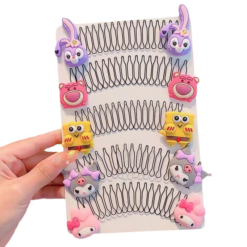 Xược Cài Tóc Làm Gọn Tóc Con Hoạt Hình Gấu Dâu/Thỏ Trắng/Kuromi Xinh Xắn Đáng Yêu Cho Bé Phụ Kiện Tóc Nữ