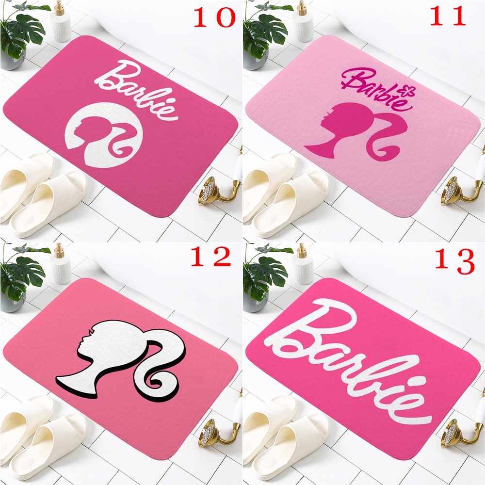 Pink barbie door mat slip-resistant rugs pad phòng tắm vòi hoa sen tắm non-slip mats thảm trang trí nội thất (60x40cm)
