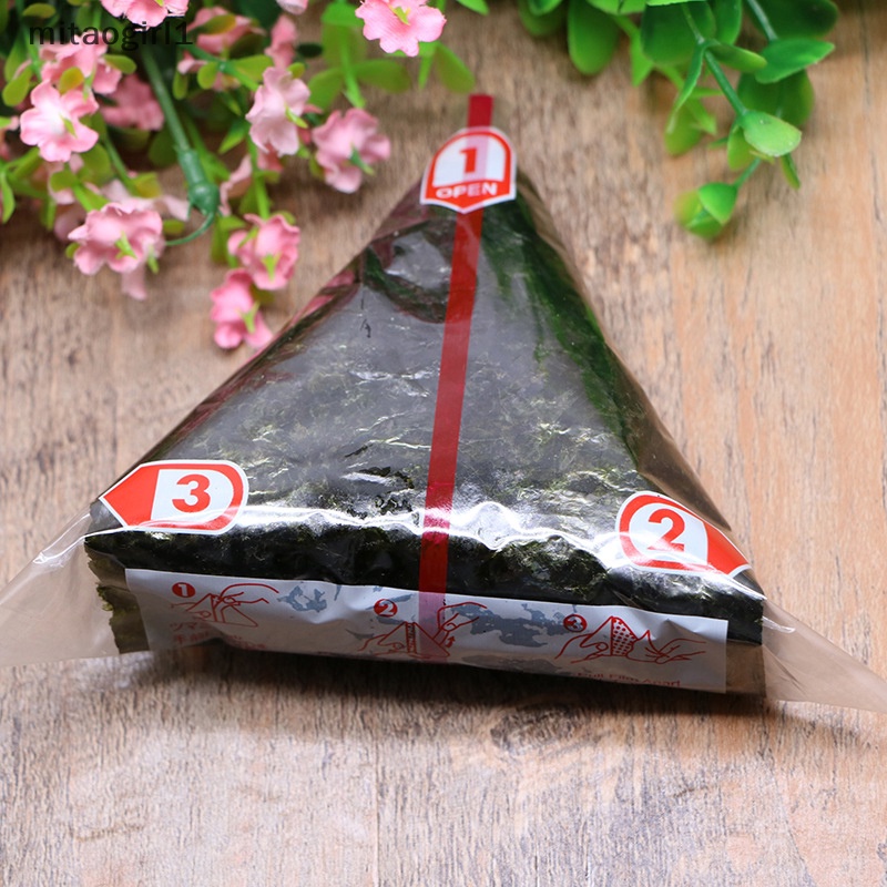 [mitaogirl1] 20 Chiếc Túi Đóng Gói Gạo Tam Giác Hai Lớp Rong Biển Onigiri Túi Sushi Boutique