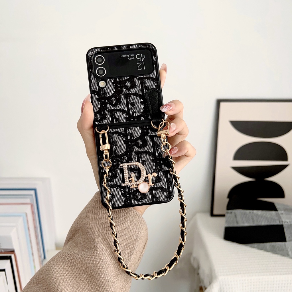 Ốp Lưng Phong Cách Xu Hướng Cổ Điển Cho Samsung Galaxy Z Flip 3 4 5 6 5G Sang Trọng Có Dây Buộc Vỏ Bảo Vệ Cho Galaxy Z Flip6 Thiết Kế Độc Đáo Vỏ Điện Thoại Chống Sốc