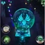 Quả Cầu Pha Lê VISION GENSHIN IMPACT đèn ngủ LED đế gỗ thủy tinh quà tặng game