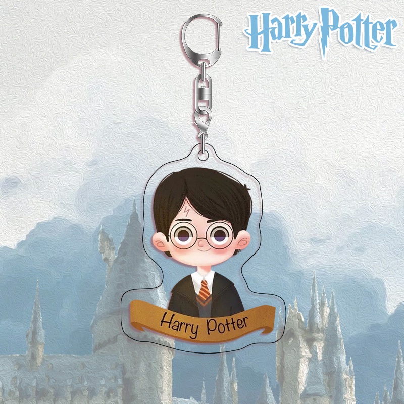 Móc khóa Harry Potter acrylic hình bảng các nhân vật trong hai mặt HD trang trí vật dụng