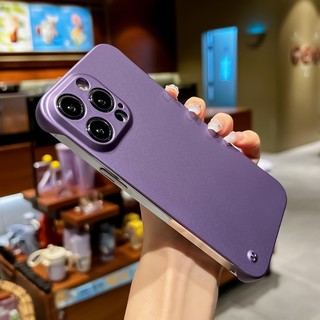 Ốp Điện Thoại Không Khung Mỏng Cho iPhone 14 13 12 Mini 11 Pro XS Max XR X 8 7 Plus SE 2022 2020 Sơn Kim Loại Vỏ Nhựa Cứng T19