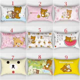 Rilakkuma Vỏ Gối Hình Chữ Nhật Hoạt Hình Dễ Thương Quà Tặng Trẻ Em Một Mặt In Polyeste Sofa Đệm Trang Trí Nhà Cửa (Không Có Lõi)