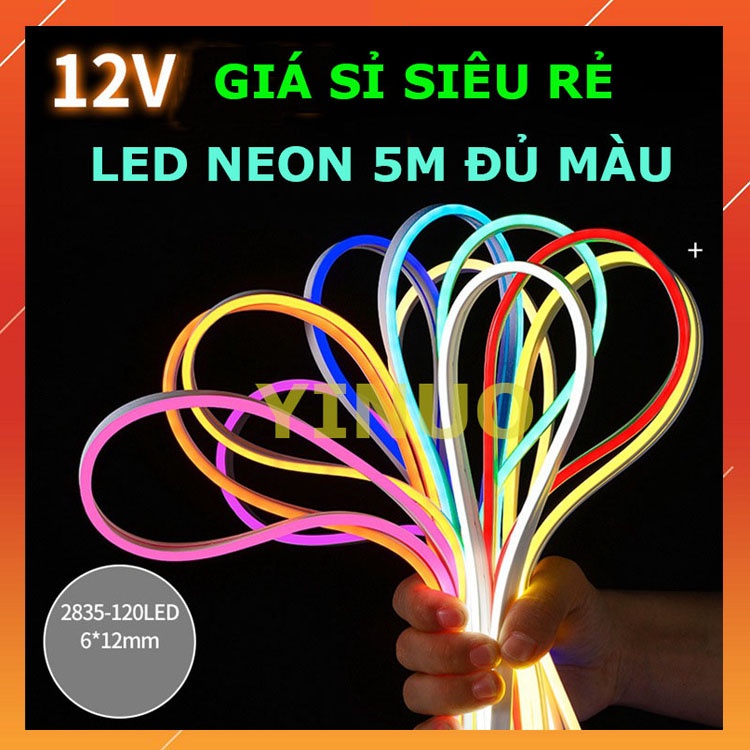 Led cuộn Neon 5M 12V trang trí uốn dẻo tạo hình chữ logo cắt theo mét ...