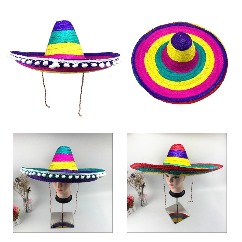 YOI LuauEvent Mũ Rơm Lễ Hội Trang Phục Đảng Mũ Người Lớn Mexico Mũ Truyền Thống