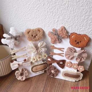 Mgg-kids Thu Đông Kẹp Tóc 9 Chiếc Hoạt Hình Gấu Nơ Barrettes Cho Bé Gái Quà Tặng Sinh Nhật Giáng Sinh