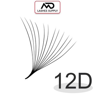 Mi fan 12D độ cong C - CC - D, độ dày 0.5 - 1 hộp 1000 fan - dụng cụ nối mi