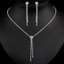 1 Set Vòng cổ Và Bông Tai Đính Đá Zircon Hình Giọt Nước Thời Trang Dành Cho Cô Dâu