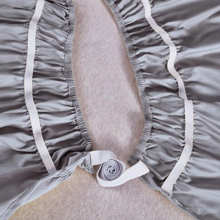 ARTISANU Xù váy bên giường màu trơn polyester, có thể tháo rời, co giãn, phụ kiện trang trí phòng ngủ