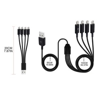 4 in 1 Micro USB Charger Cable Multi Charger Cable for School, Travel, Home Use