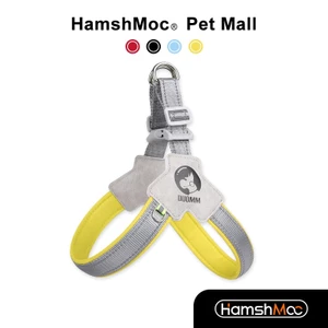 HamshMoc Dây nịt chó có thể điều chỉnh Dây nịt thú cưng nhẹ Phản quang mềm mại với khóa tháo nhanh cho chó nhỏ vừa