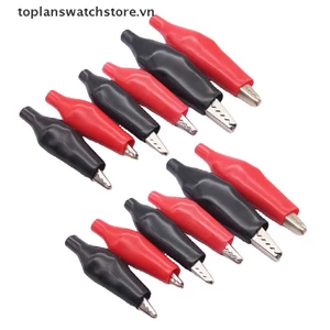 Bộ 12 Kẹp thử cá sấu phủ nhựa mềm 28MM màu đen / đỏ / xanh / vàng