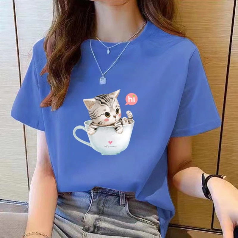❈ ♧ ❈ ❥ ❈ ❈ ❥ ❈ áo sơ mi nữ tay ngắn hoa hồng đỏ áo thun nữ áo sơ mi nữ Áo thun nữ Hàn Quốc dành cho nữ Áo thun cổ tròn dáng rộng Áo thời trang nữ in hình áo thun nữ