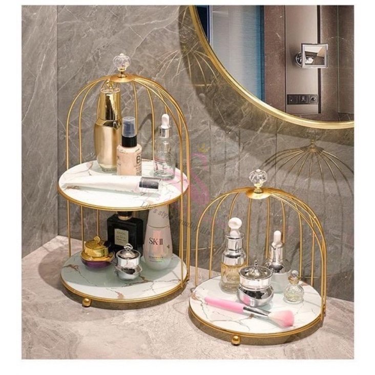 Kệ đựng mỹ phẩm lồng chim Lily's decor house một hai tầng trang trí nhà đựng bánh kẹo