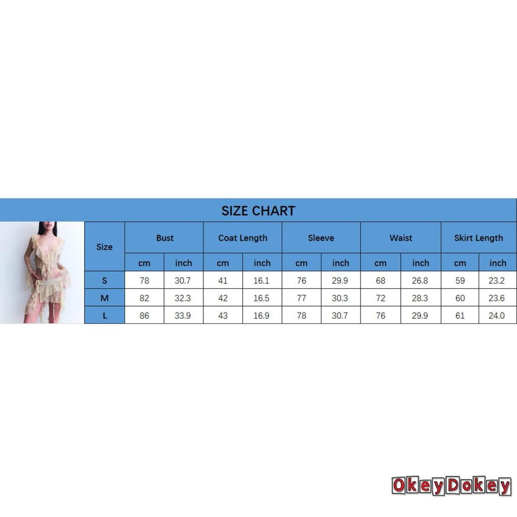 Bộ Áo Croptop Dài Tay Phối Lưới Xuyên Thấu + Chân Váy Ngắn Mini Thời Trang Cho Nữ OKDK-Y2K