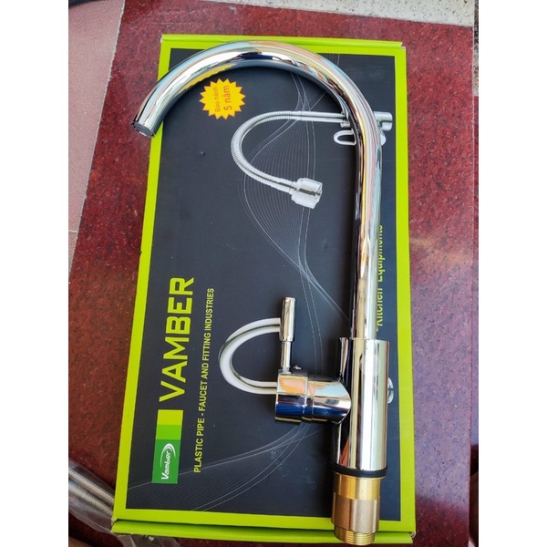 Vòi rửa bát nóng lạnh cao cấp Vamber cổ bi tặng kèm 2 dây cấp | Shopee ...
