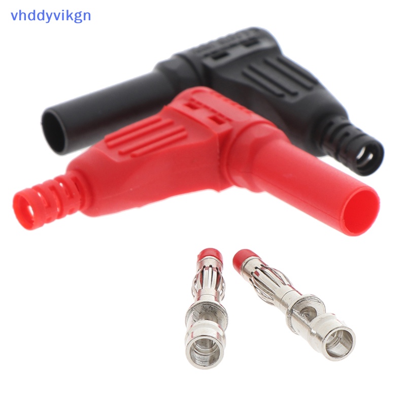 Set 2 Phích Cắm Chuối Góc Phải Cách Nhiệt 4mm Màu Đỏ + Đen