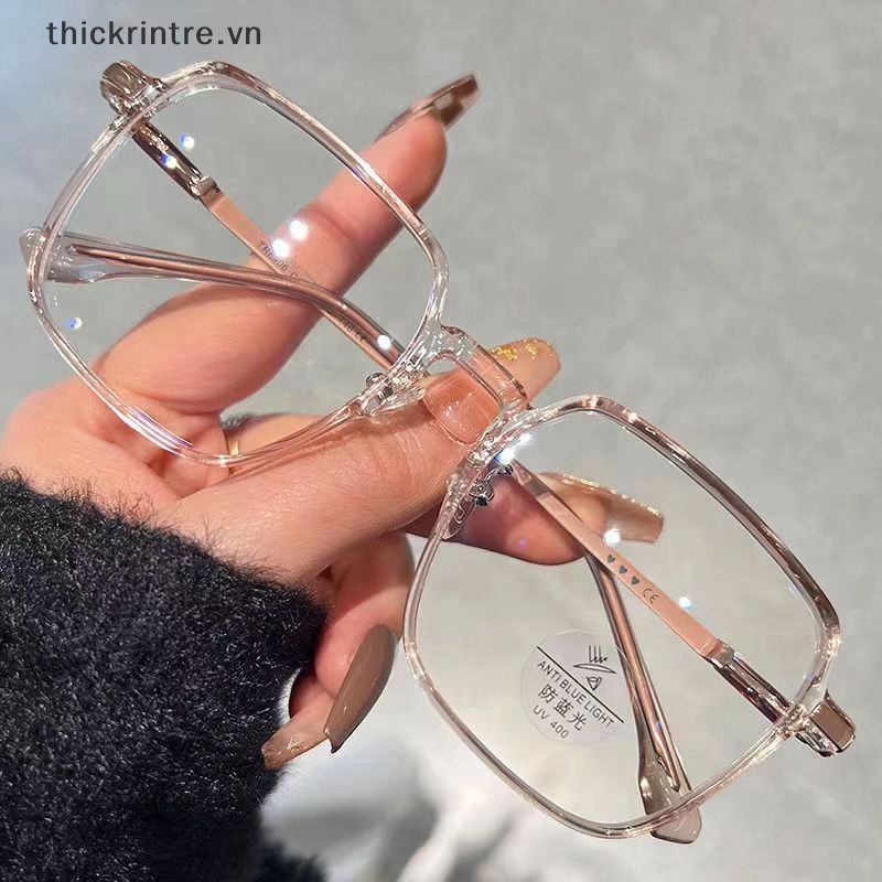 Mắt Kính Gọng Lớn Trong Suốt Chống Ánh Sáng Xanh Thời Trang Cho Nam Và Nữ