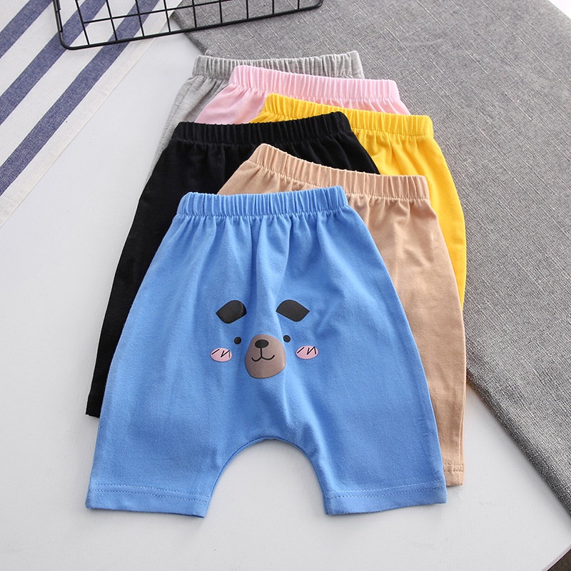 Phong Cách Mới Trẻ Em Quần Short Cotton pp Quần Phiên Bản Hàn Quốc Bé Trai Bé Gái Quần Crop Mông Quần Thường Ngày K8FU