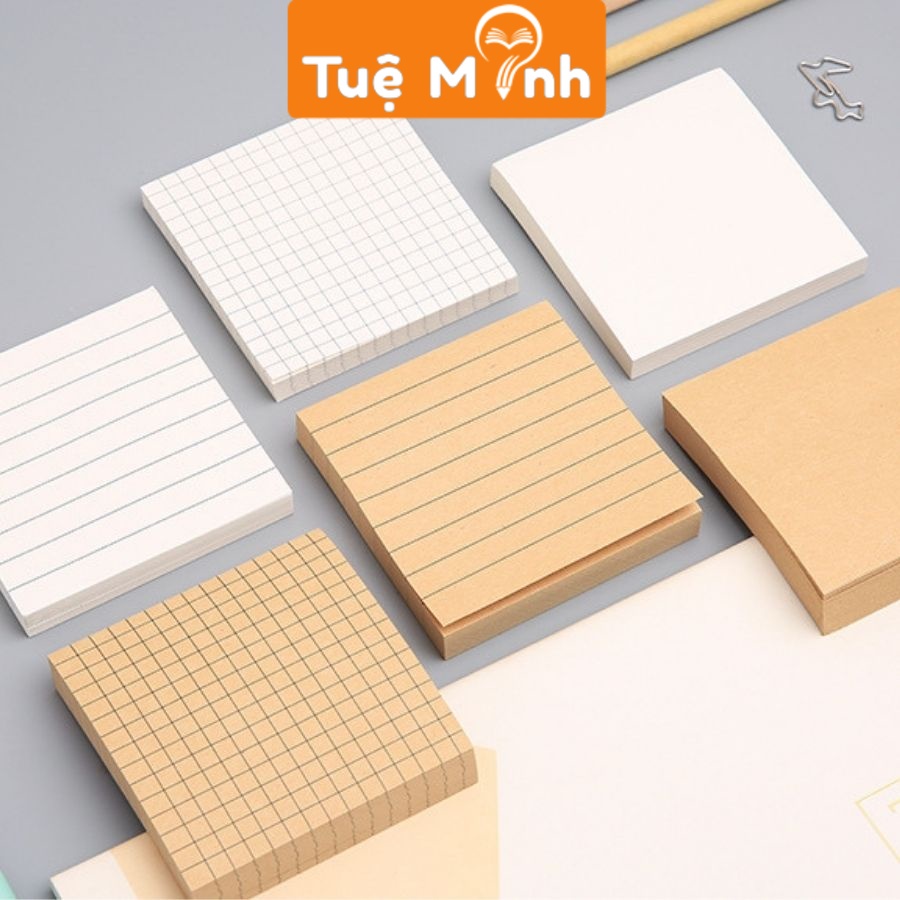 Tập 80 tờ giấy note vuông basic NO33, Note ghi chú đơn giản kẻ ngang ...