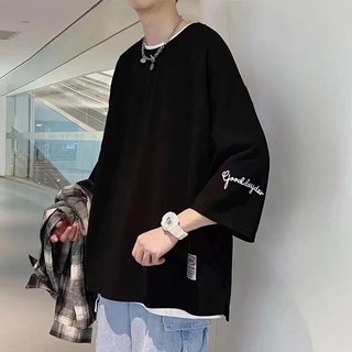 Áo Thun Tay Ngắn Cổ Tròn Dáng Rộng Thoáng Khí Thời Trang Phong Cách Hàn Quốc Cho Nam Và Nữ