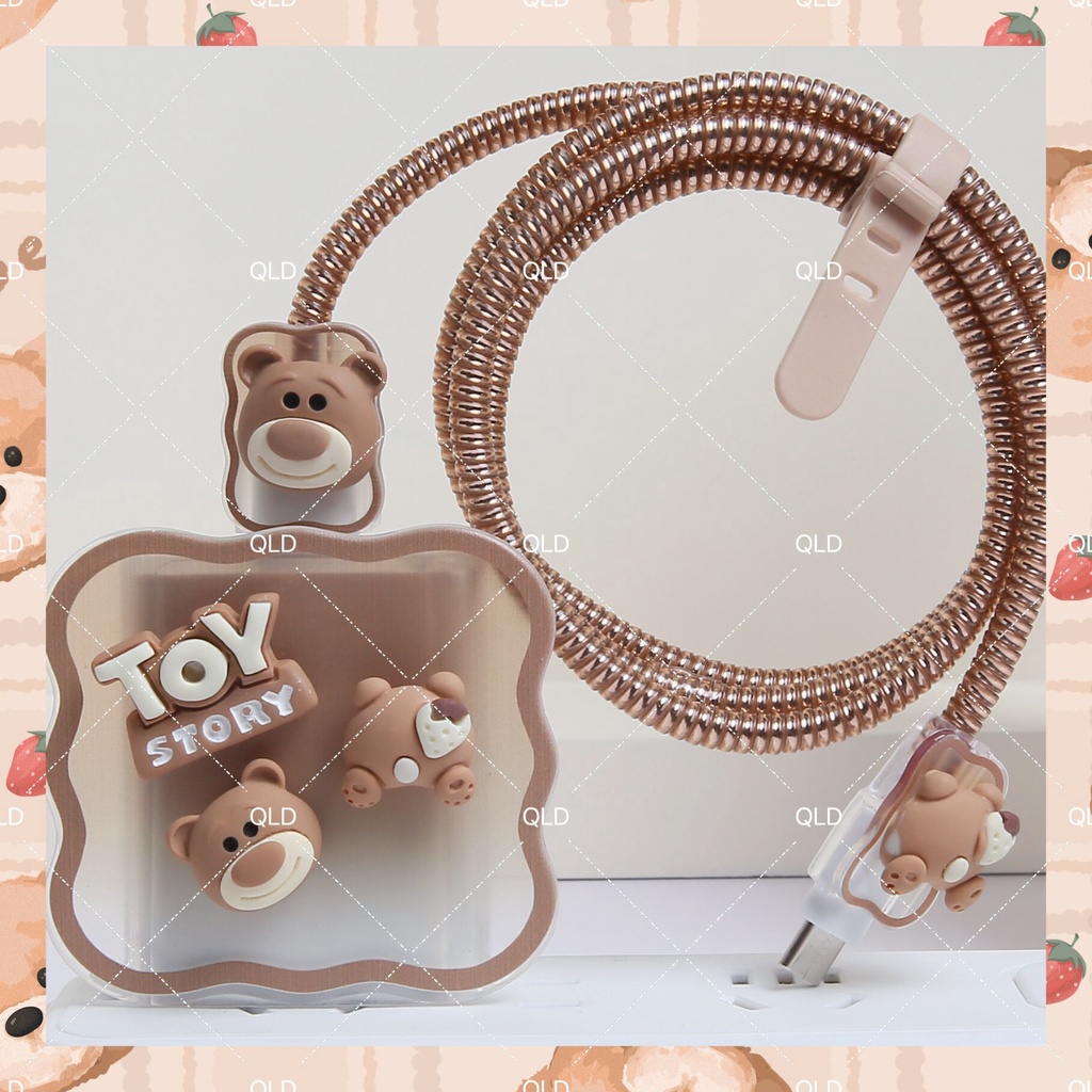Bộ bảo vệ hộp đựng bộ sạc gấu brown strawberry dành cho android ...