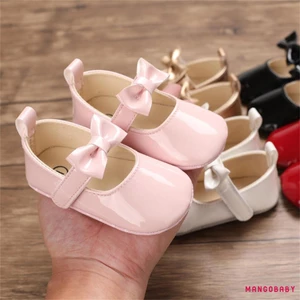Mgg-baby Bé Gái Dễ Thương Moccasins Đế Mềm Nơ Da PU Đế Bằng Giày Tập Đi Đầu Tiên Chống Trơn Trượt Xuân Hè Giày Công Chúa