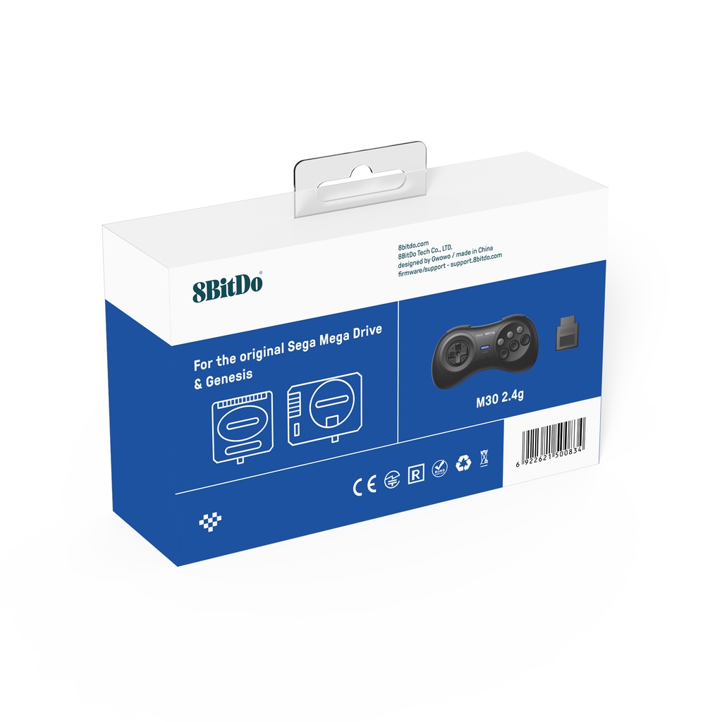 Tay cầm điều khiển chơi game 8BitDo M30 2.4G không dây cho Sega Genesis và Sega Mega Drive