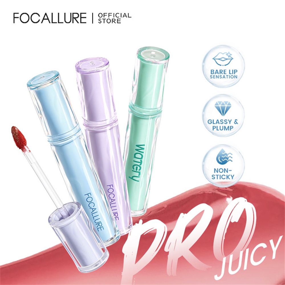 Ảnh Son bóng FOCALLURE Pro-juicy Jelly Watery Tint Dew Hàn Quốc dưỡng ẩm không dính căng mọng môi 2