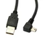 1.8m Mini USB B Loại 5pin Nam 90 Độ Góc Trái Sang USB 2.0 Nam Cáp Dữ Liệu Màu Đen