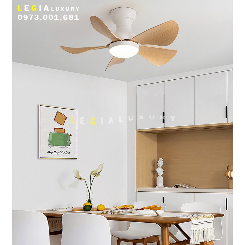 Ảnh Quạt Trần Mini Có Đèn Lê Gia LGFAN650V - Chiều Cao 23cm - Sải Cánh 73cm - Bảo Hành 5 Năm 2