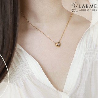 Không đen gỉ - Vòng cổ nữ, vòng cổ titan mặt trái tim larme accessories -DC0127