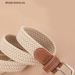 Thắt Lưng Vải Canvas Phối Da Dệt Co Giãn Tốt Thời Trang Cho Nữ