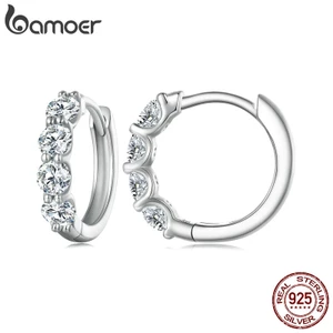 Bamoer Bông Tai Bạc 925 Hình Móng Vuốt Đính Đá Thời Trang Cho Nữ 0.1 karat MSE030