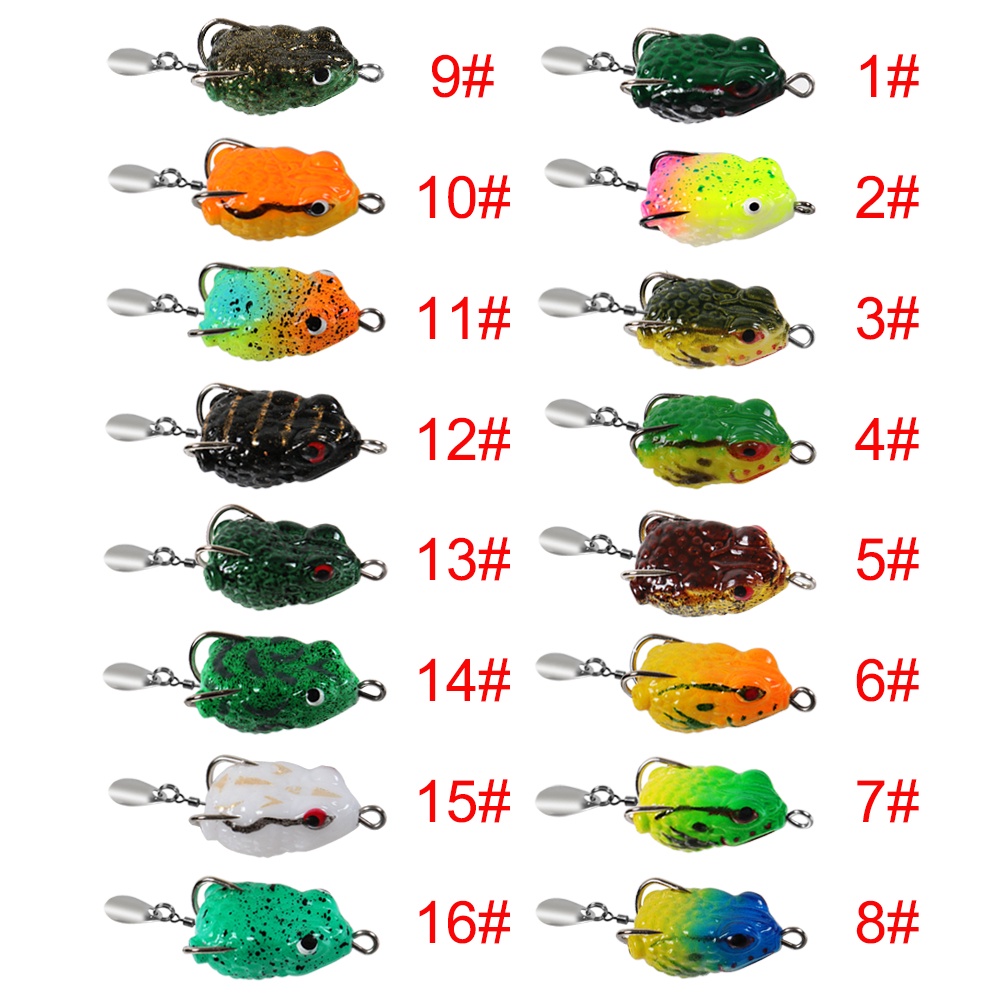 Mồi Câu Cá Giả Hình Ếch Mềm 2.5cm 3g Kèm Móc Câu Tiện Dụng Super Frog Lure