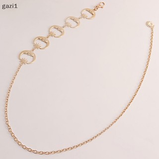Thắt Lưng Dây Xích Mặt Hình Mặt Trăng / Mặt Trời Bằng Kim Loại Thời Trang Vintage Cho Nữ Gzi1
