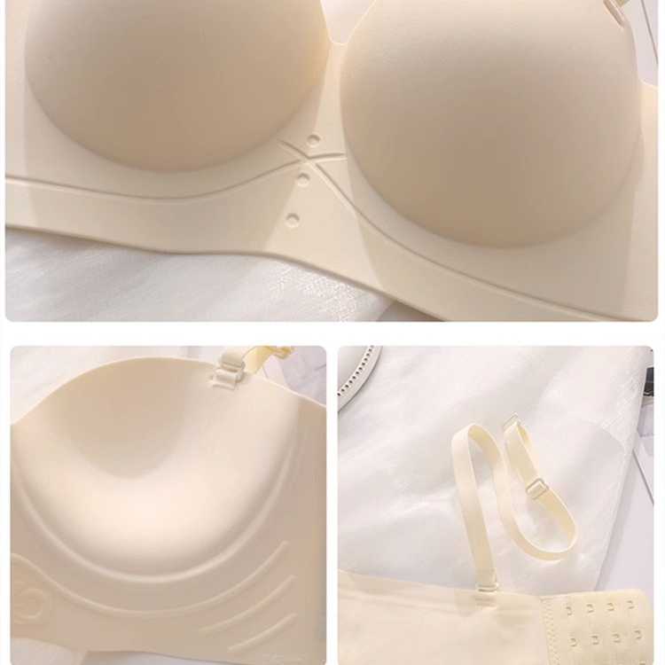 Set Áo Ngực + Quần Lót Không Dây Không Đường May Chống Trượt Có Thể Tháo Rời Thoải Mái Cho Nữ