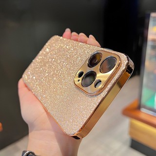 Luxury Glitter Diamond Plating iPhone Soft Case (for iPhone 14 13 12 11Pro Max 12 ProMax) TPU Side Shock Resistant Matte iPhone Leather Case