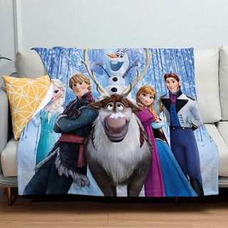 Chăn nỉ Flannel in hình Frozen Elsa và Anna, mềm mại, thoáng khí, giữ ấm, phù hợp giường ngủ và điều hòa
