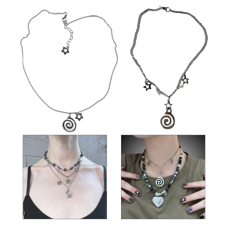 Vòng Cổ choker y2k Mặt Ngôi Sao vortex Thời Trang