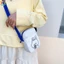 Gấu dễ thương in hình thỏ túi đeo chéo mini vải vuông ví hoạt hình hợp thời trang túi xách đeo vai túi điện thoại