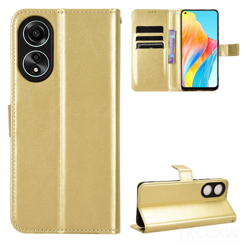 Thời trang da rắn màu cho oppo a58 a78 a98 reno 10 pro bao da dạng đế lật bao da ví đựng thẻ