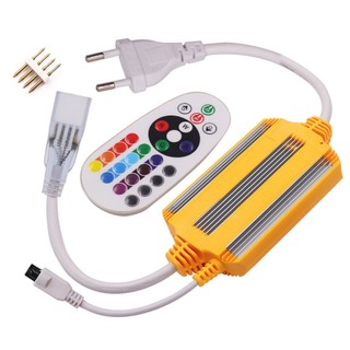 220v Đèn Neon RGB Bộ Điều Khiển EU Cắm IR 24Key Bộ Điều Khiển Từ Xa Cho 5050 2835 Dải LED Đèn Neon