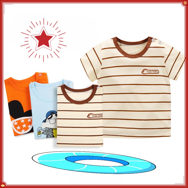 Trẻ Em Áo Thun Tay Ngắn Cotton Nguyên Chất Bé Gái Quần Áo Mùa Hè Trẻ Em Quần Áo Bé Trai Áo