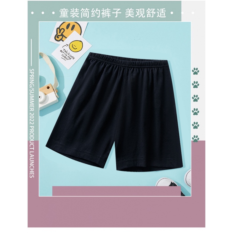 Quần Short Trẻ Em 90-160cm Cotton Nguyên Chất Mùa Hè Mỏng Phong Cách Nam Nữ Đen Rời Thoáng Khí Quần Áo Trẻ Em Thể Thao Hợp Thời Trang Quần Năm Điểm DVOG