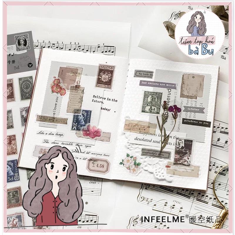 Miếng stickers trang trí kiểu vintage trang trí junkjournal DIY ...